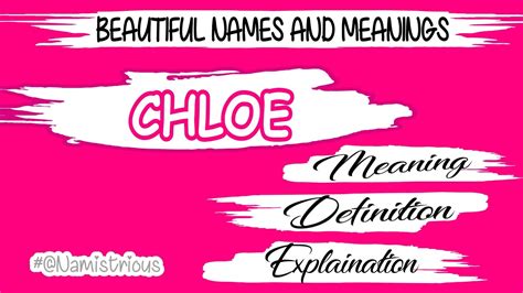 chloe name bedeutung|male version of chloe.